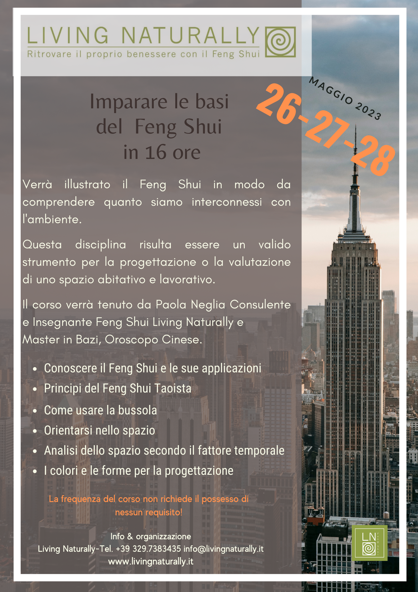 Volantivo corso maggio 2023 Corso Feng Shui Living Naturally